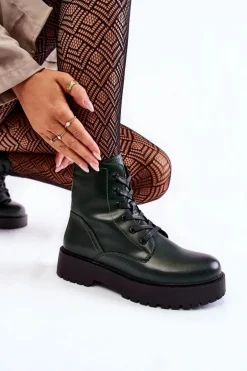 Damskie Botki Na Platformie Zielone Randi