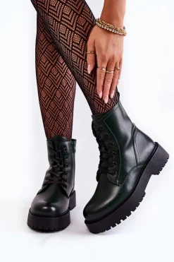 Damskie Botki Na Platformie Zielone Randi