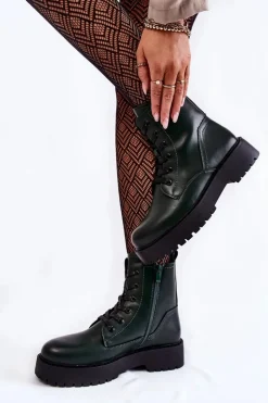 Damskie Botki Na Platformie Zielone Randi