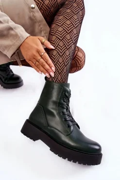 Damskie Botki Na Platformie Zielone Randi