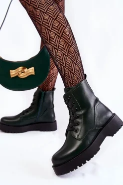 Damskie Botki Na Platformie Zielone Randi