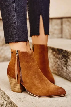 Damskie Botki Na Słupku Big Star Camel GG274364