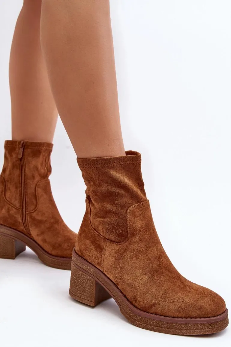 Damskie Botki Na Słupku Camel Argastis