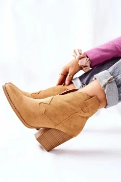 Damskie Botki Na Słupku Camel Meronet