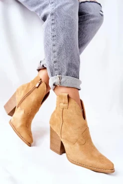 Damskie Botki Na Słupku Camel Meronet