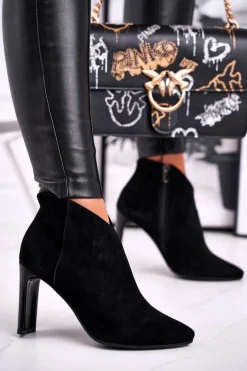 Damskie Botki na Słupku Laura Messi Czarne 2200