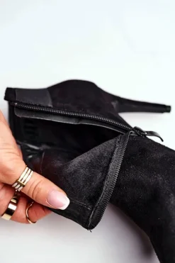 Damskie Botki Na Szpilce Czarne Office