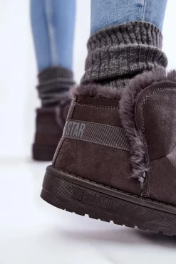 Damskie Botki Śniegowce Big Star KK274623 Szare