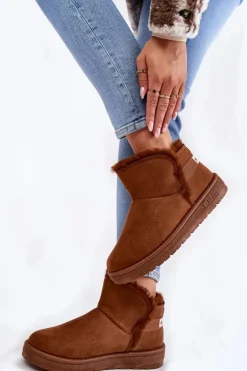 Damskie Botki Śniegowce Big Star KK274620 Brązowe