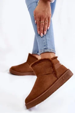 Damskie Botki Śniegowce Big Star KK274620 Brązowe