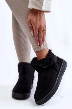 Damskie Botki Śniegowce Big Star KK274622 Czarne