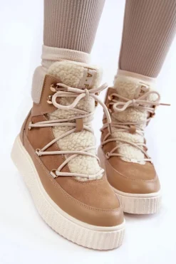 Damskie Botki Śniegowce La.Fi 280072TA-QN Beżowe