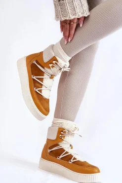 Damskie Botki Śniegowce La.Fi 280072Y-QN Camel