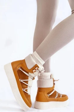 Damskie Botki Śniegowce La.Fi 280072Y-QN Camel