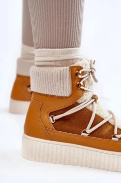 Damskie Botki Śniegowce La.Fi 280072Y-QN Camel