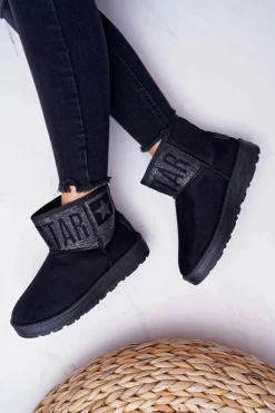 Damskie Botki Śniegowce Ocieplane Czarne Big Star EE274260