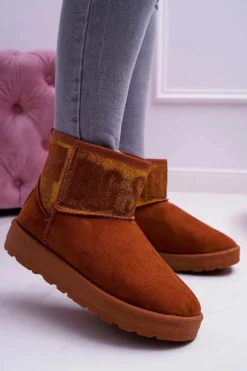 Damskie Botki Śniegowce Ocieplane Brązowe Big Star EE274259