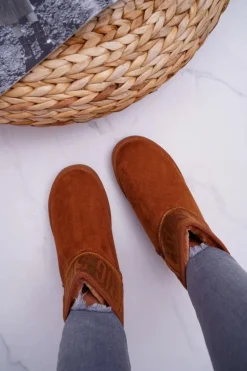 Damskie Botki Śniegowce Ocieplane Brązowe Big Star EE274259