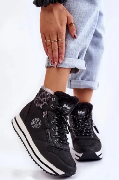 Damskie Botki Ocieplane Lee Cooper LCJ-22-31-1448 Czarne