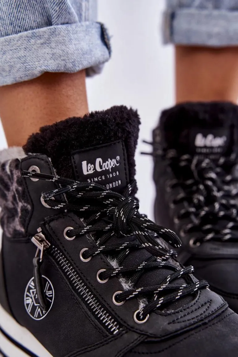 Damskie Botki Ocieplane Lee Cooper LCJ-22-31-1448 Czarne