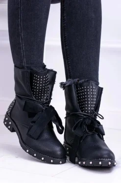 Damskie Botki Ocieplane Z Kolcami i Dżetami Neso