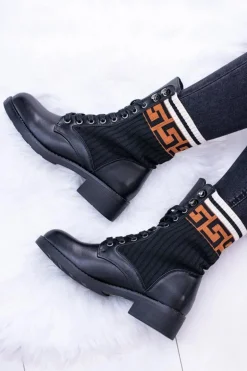 Damskie Botki Skarpetkowe Czarne Herse