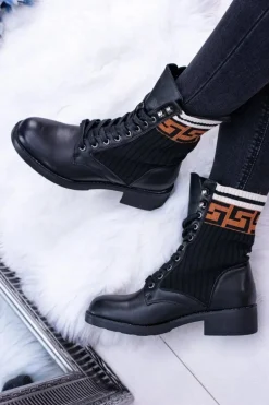 Damskie Botki Skarpetkowe Czarne Herse