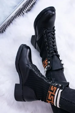 Damskie Botki Skarpetkowe Czarne Herse