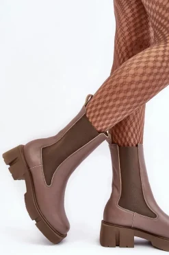 Damskie Botki Sztyblety 2693/230 Laura Messi Brązowe