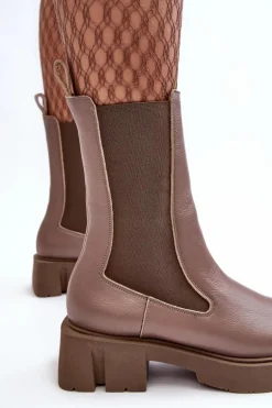 Damskie Botki Sztyblety 2693/230 Laura Messi Brązowe