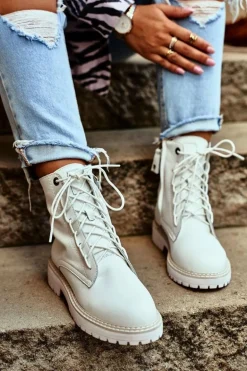 Damskie Botki Trapery Big Star Białe GG274597