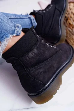 Damskie Botki Trapery Big Star Czarne EE274014