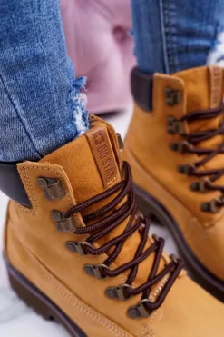 Damskie Botki Trapery Big Star Camel EE274035