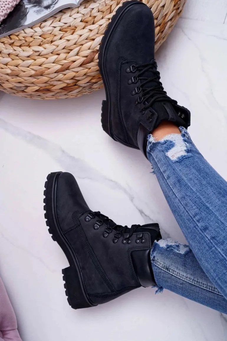 Damskie Botki Trapery Big Star Czarne EE274033