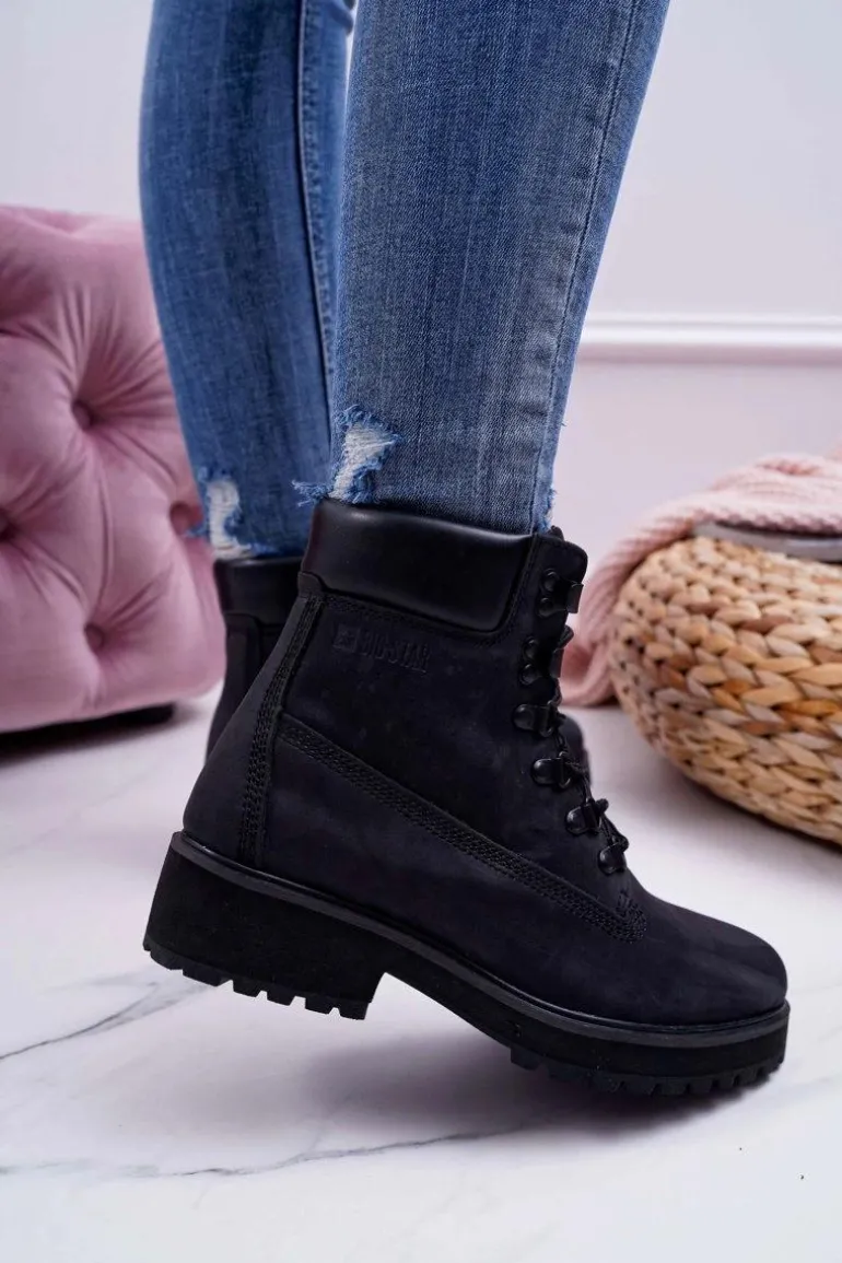 Damskie Botki Trapery Big Star Czarne EE274033