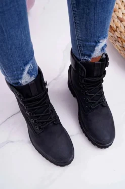 Damskie Botki Trapery Big Star Czarne EE274033