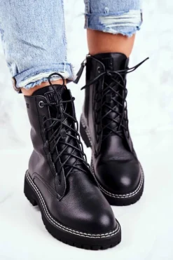 Damskie Botki Trapery Big Star Czarne GG274596