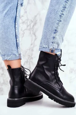 Damskie Botki Trapery Big Star Czarne GG274596