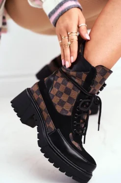 Damskie Botki Trapery Czarne NS169P Milady