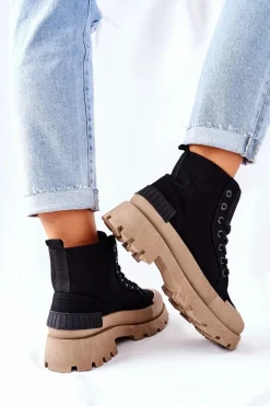 Damskie Botki Trapery Czarne Any One