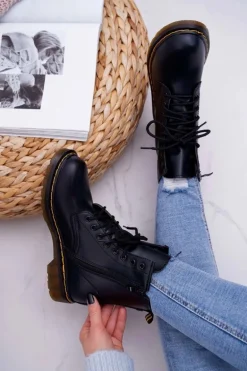 Damskie Botki Trapery Glany Czarne Gangsta