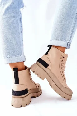 Damskie Botki Trapery Khaki Any One