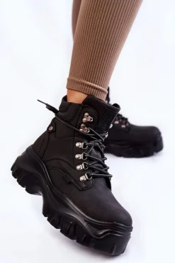 Damskie Botki Trapery Memory Foam Big Star KK274368 Czarne