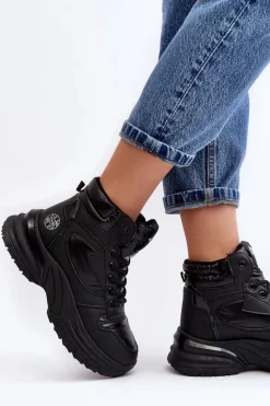 Damskie Botki Trapery Na Grubej Podeszwie Lee Cooper LCJ-23-44-1973L Czarne