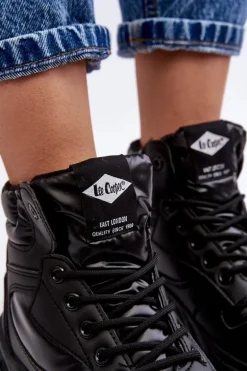 Damskie Botki Trapery Na Grubej Podeszwie Lee Cooper LCJ-23-44-1973L Czarne
