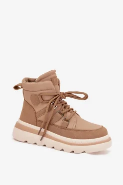 Damskie Botki Trapery Na Platformie Camel Liorae