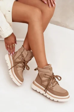 Damskie Botki Trapery Na Platformie Camel Liorae