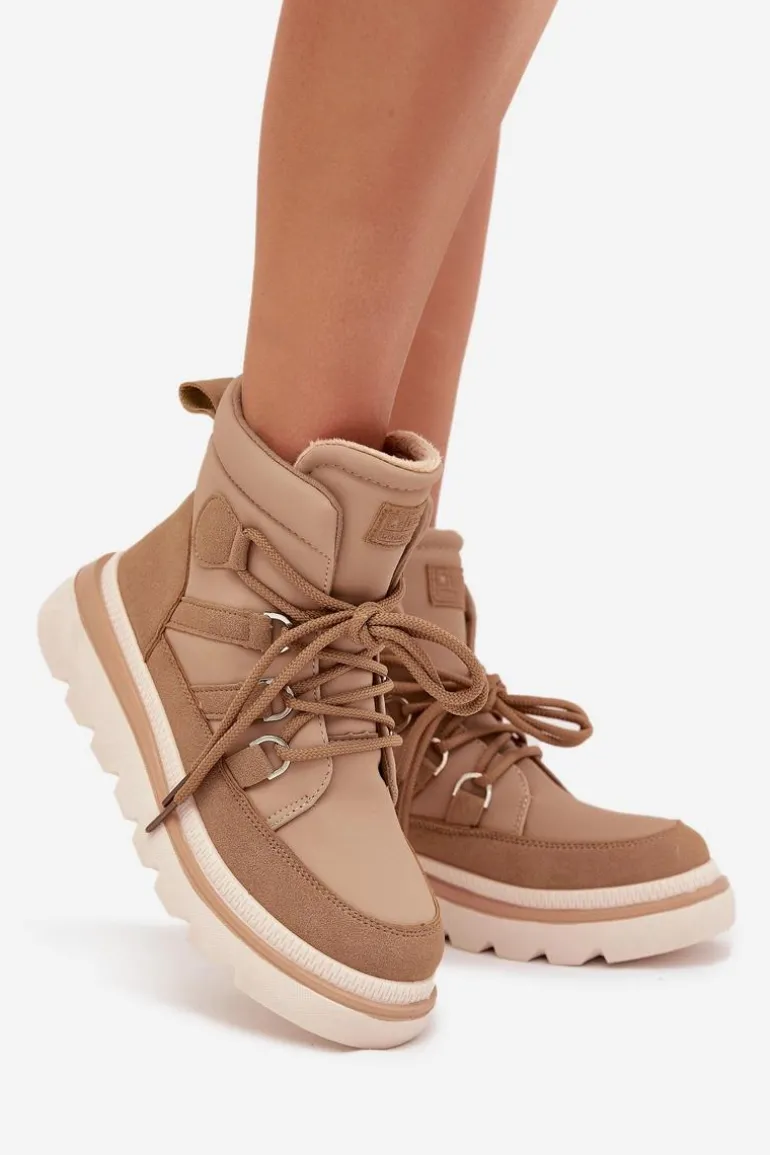 Damskie Botki Trapery Na Platformie Camel Liorae