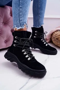 Damskie Botki Trapery Sergio Leone Czarne TR729