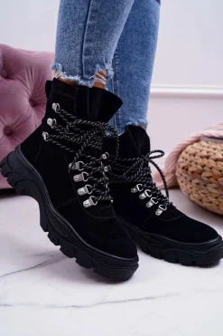 Damskie Botki Trapery Sergio Leone Czarne TR729